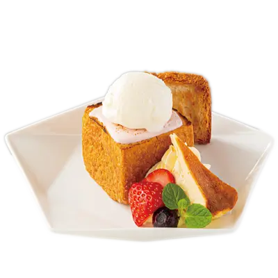 新・バスクチーズケーキプチハニトー　～いちごカスタードソース～