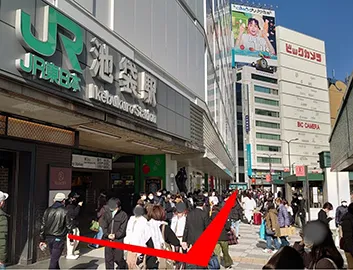 池袋　東口からのルート②