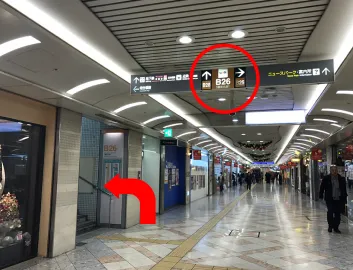 なんば駅　なんばウォークからのルート画像2