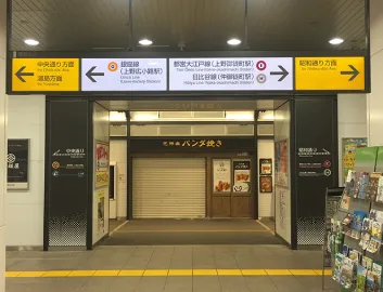 JR各線御徒町駅 北口改札を出たら、左へ進みます。