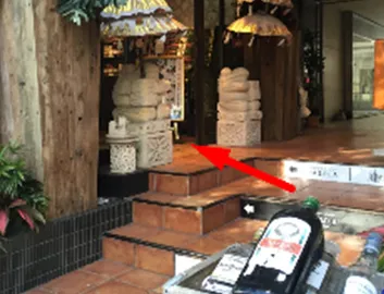 カエルの石造の間を通って店内に入ると総合受付です☆！